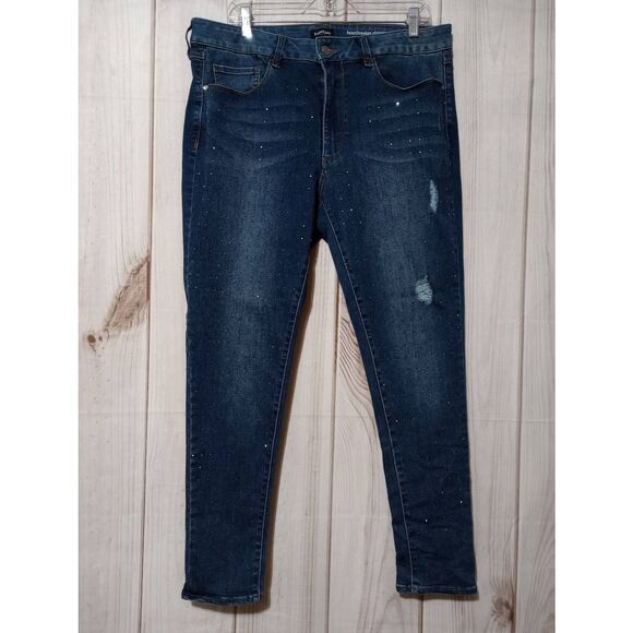Bebe Jeans Ladies 16W Heartbreaker Skinny Studded - Picture 1 of 8